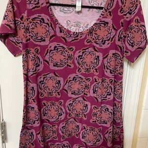 Burgundy Tiger Print Women's Top